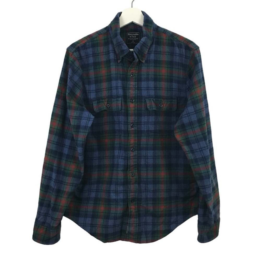 Abercrombie & Fitch Men’s Plaid Flannel Button Down Long Sleeve Shirt Size M